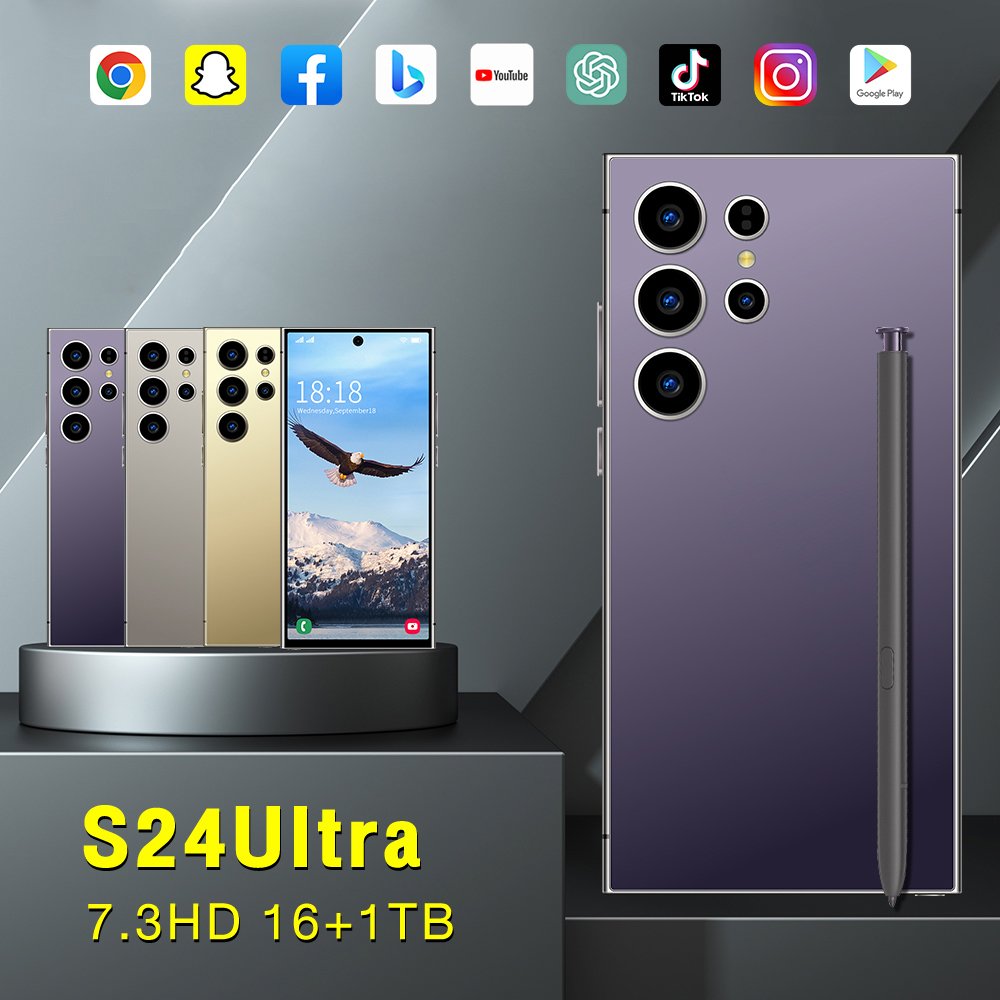 High Quality 4G Smartphone S24 ULTRA Smart phone S24 16GB+1TB Mobile Phone Full Screen Original Dropshipping Unlocked phones